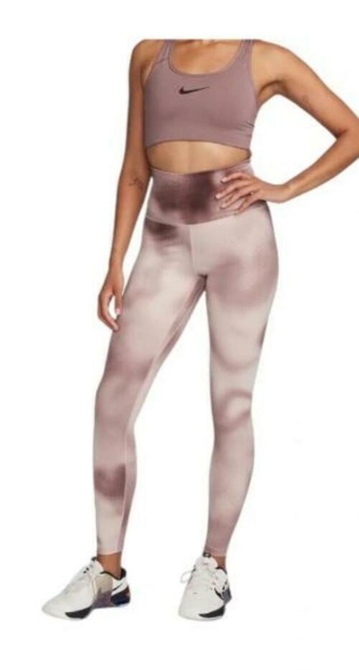 Nike One High-Waist Full-Length Leggings Smokey Mauve Size XL NWT